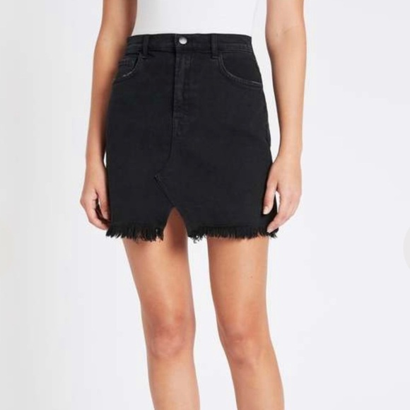 J Brand Black “Jules” Denim Mini Skirt, Size 4 - Picture 1 of 16